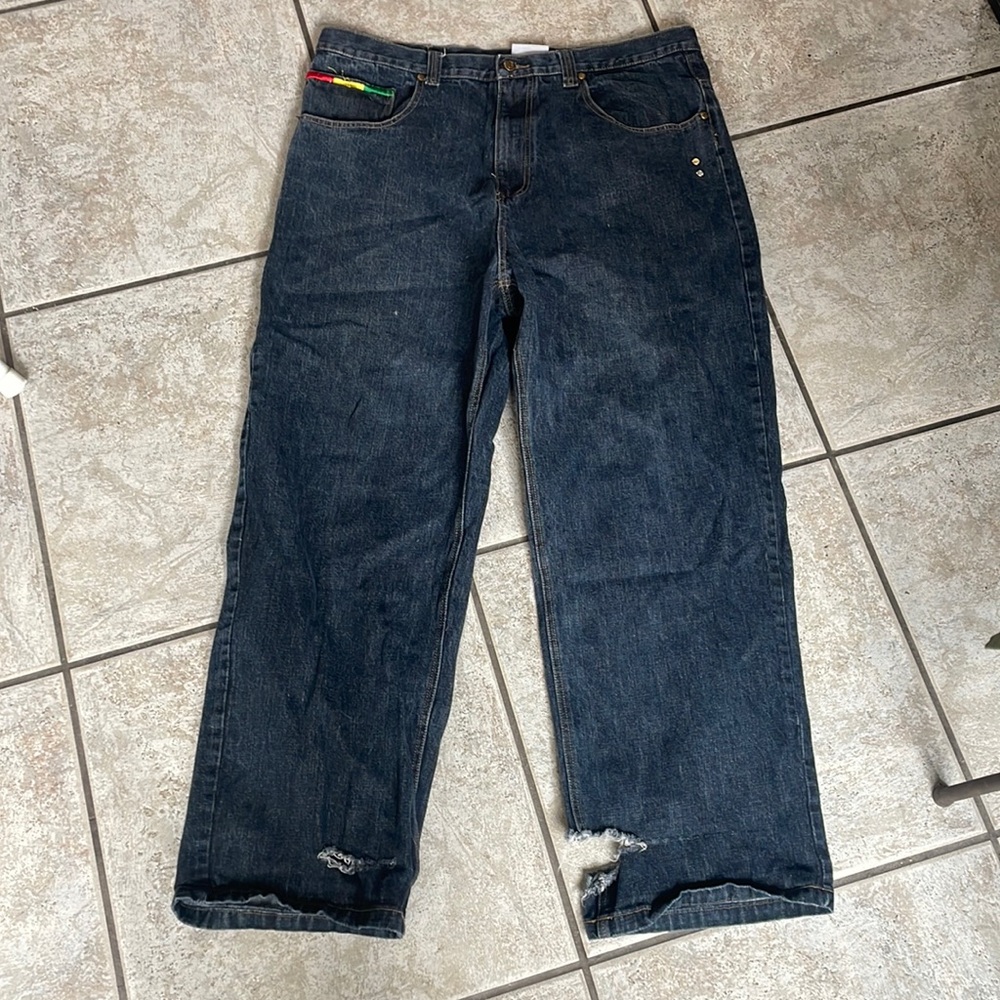 Size 42/32 baggy coogi style Rastafarian jeans